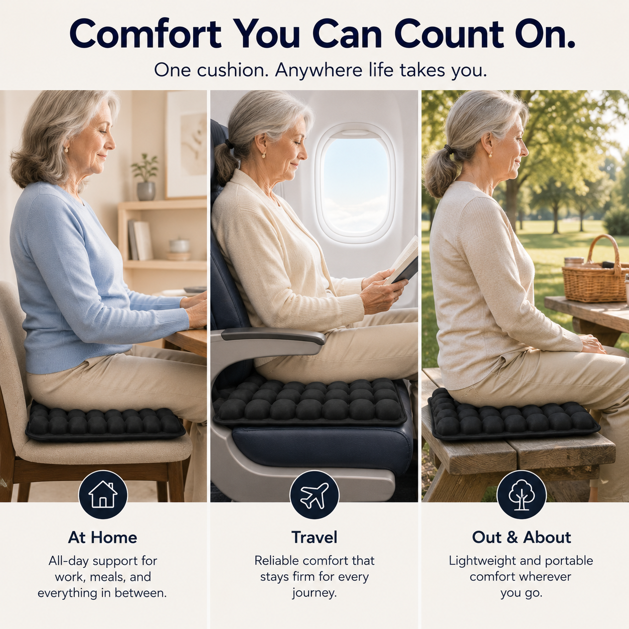 CloudSeat™ Inflatable Travel Cushion for Flights, Cars & Long Sitting